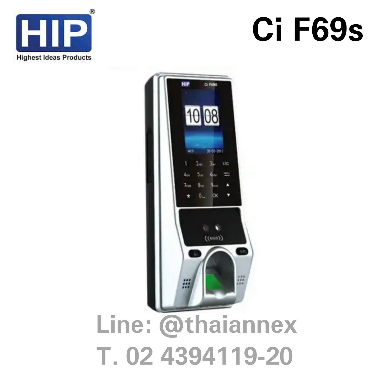 เครื่องสแกนใบหน้า HIP Ci F69S (Access Control)