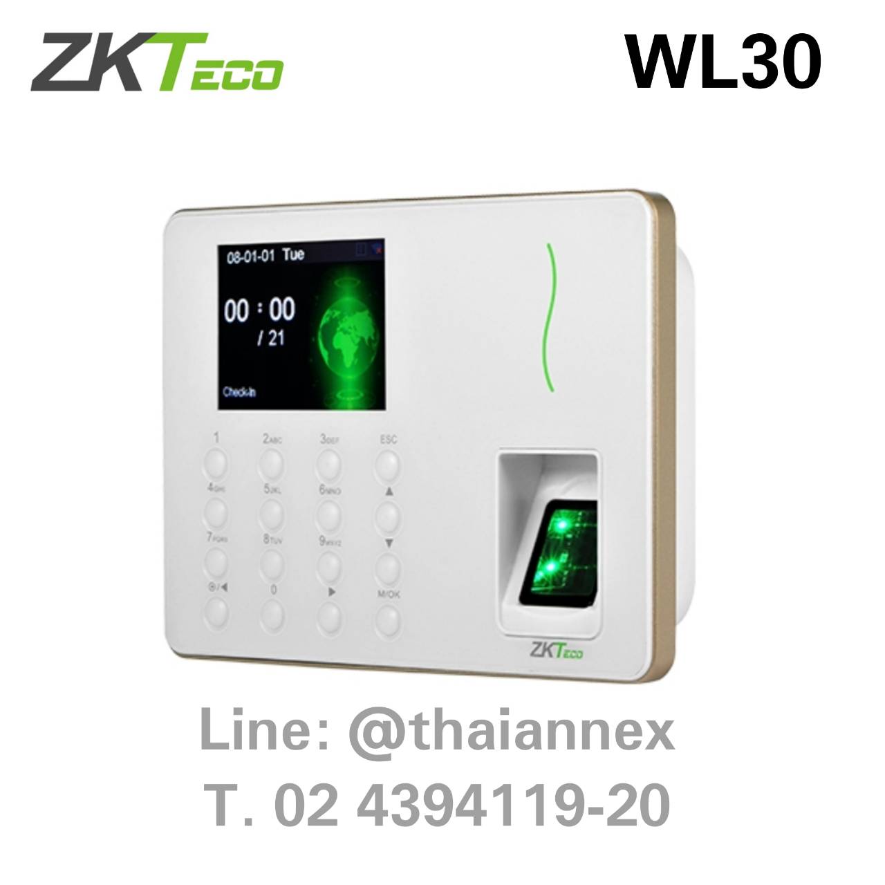 เครื่องสแกนลายนิ้วมือ ZK WL30 (Wifi)
