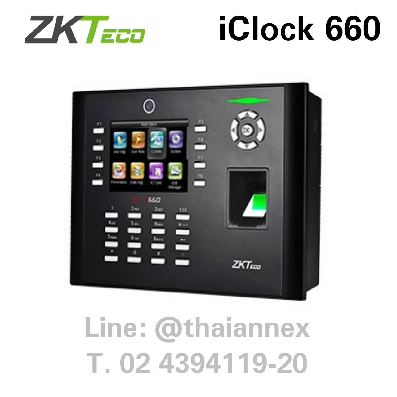 เครื่องสแกนลายนิ้วมือ ZK iClock 660