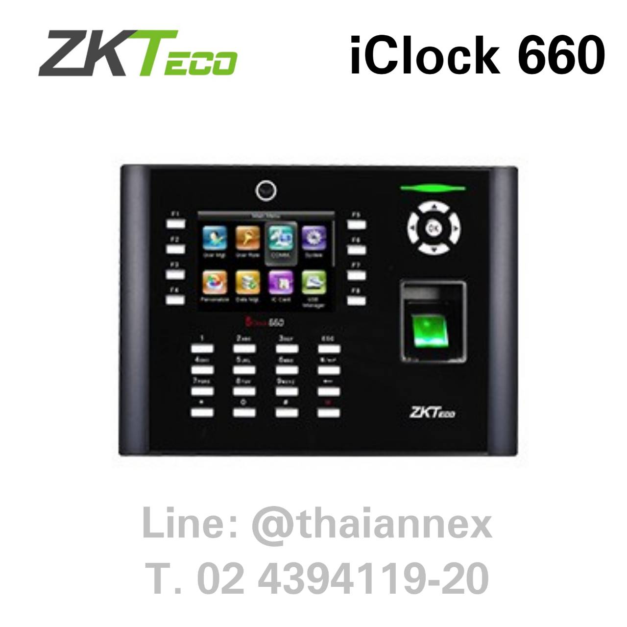 เครื่องสแกนลายนิ้วมือ ZK iClock 660