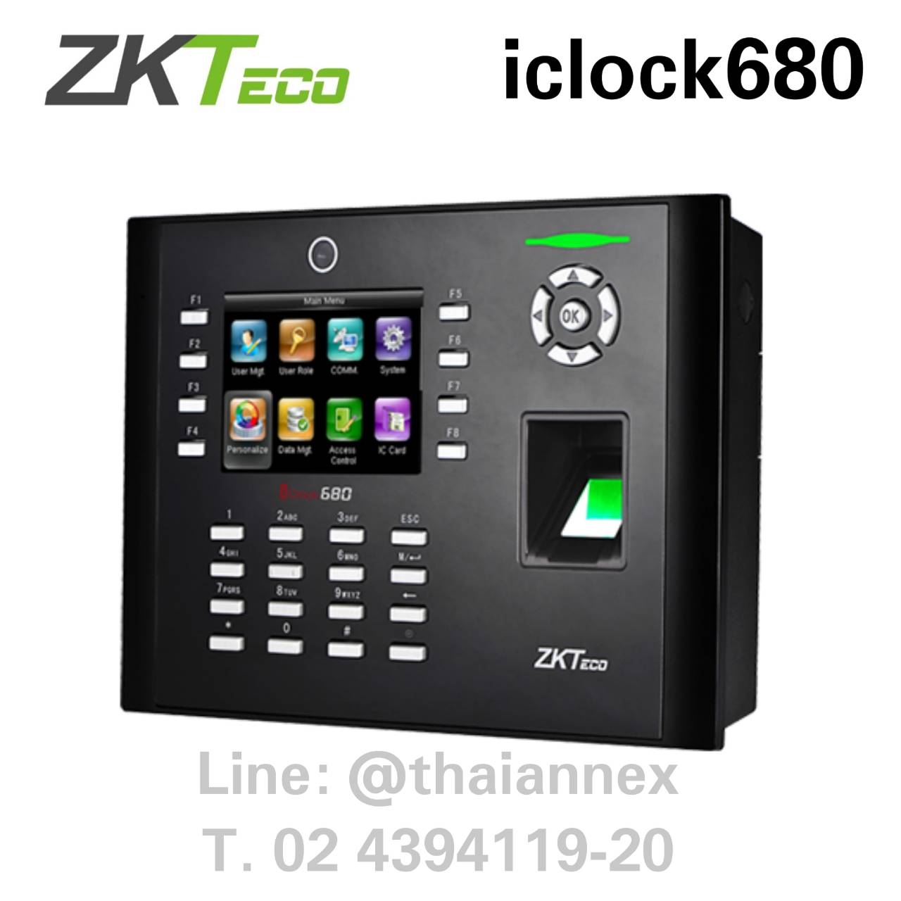 เครื่องสแกนลายนิ้วมือ ZK iClock 680 (Access Control)