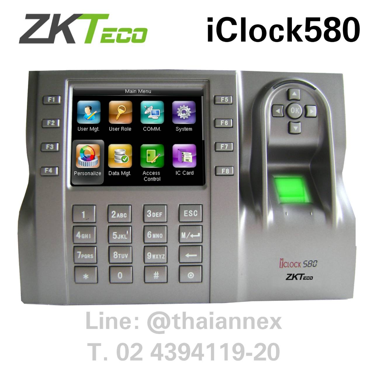 เครื่องสแกนลายนิ้วมือ ZK iClock580 (Access Control)