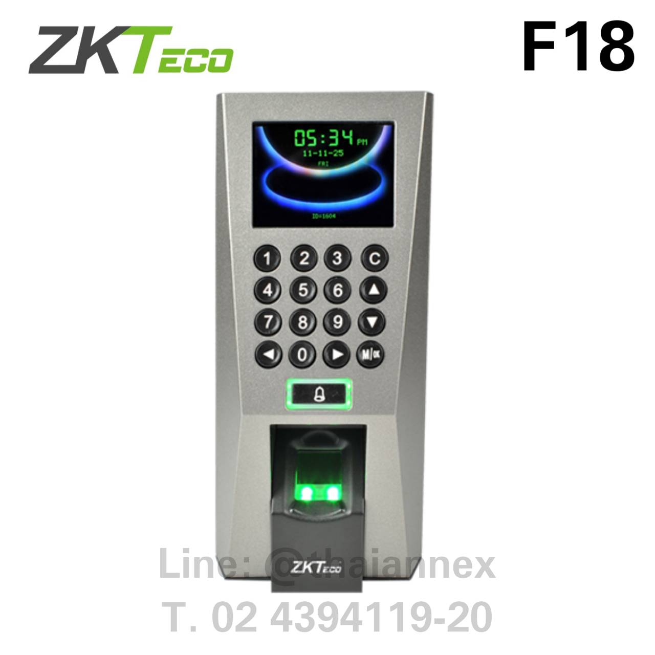 เครื่องสแกนลายนิ้วมือ ZK F18